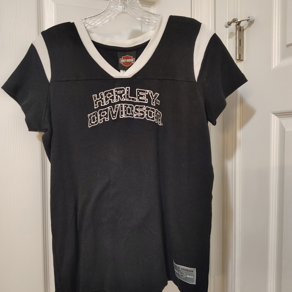 Harley-Davidson Black and White T-Shirt